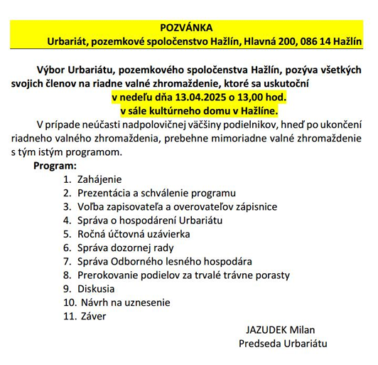 Schôdza urbariat